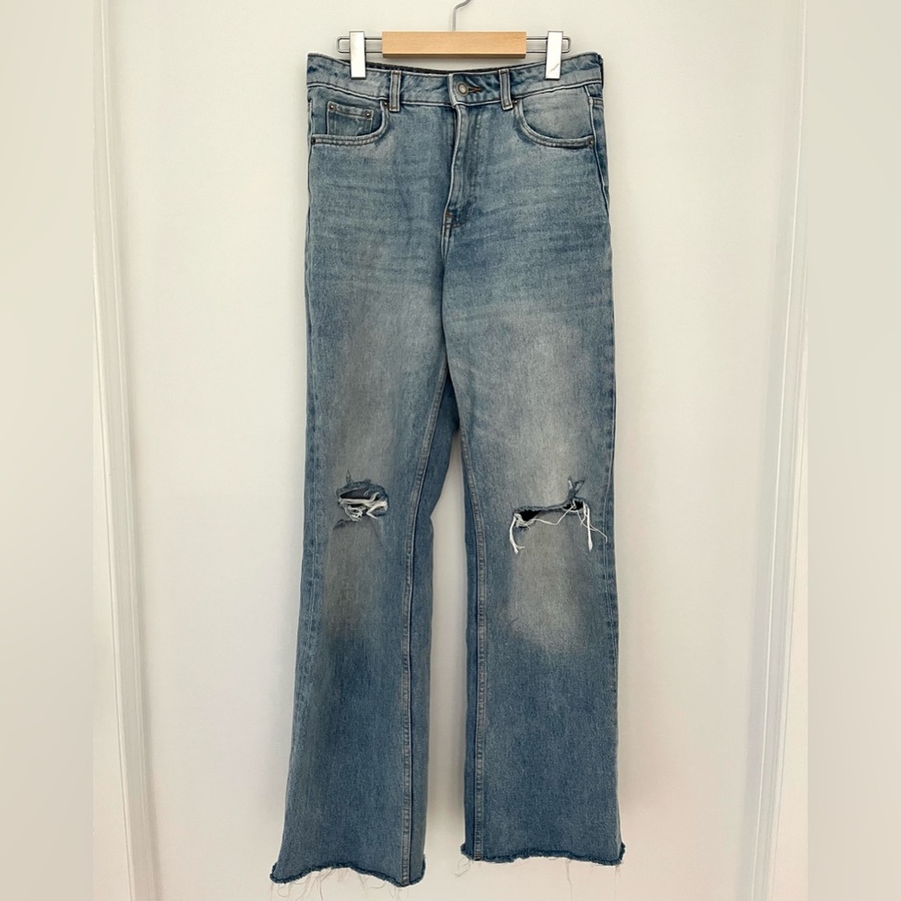 Zara high rise wide leg denim.